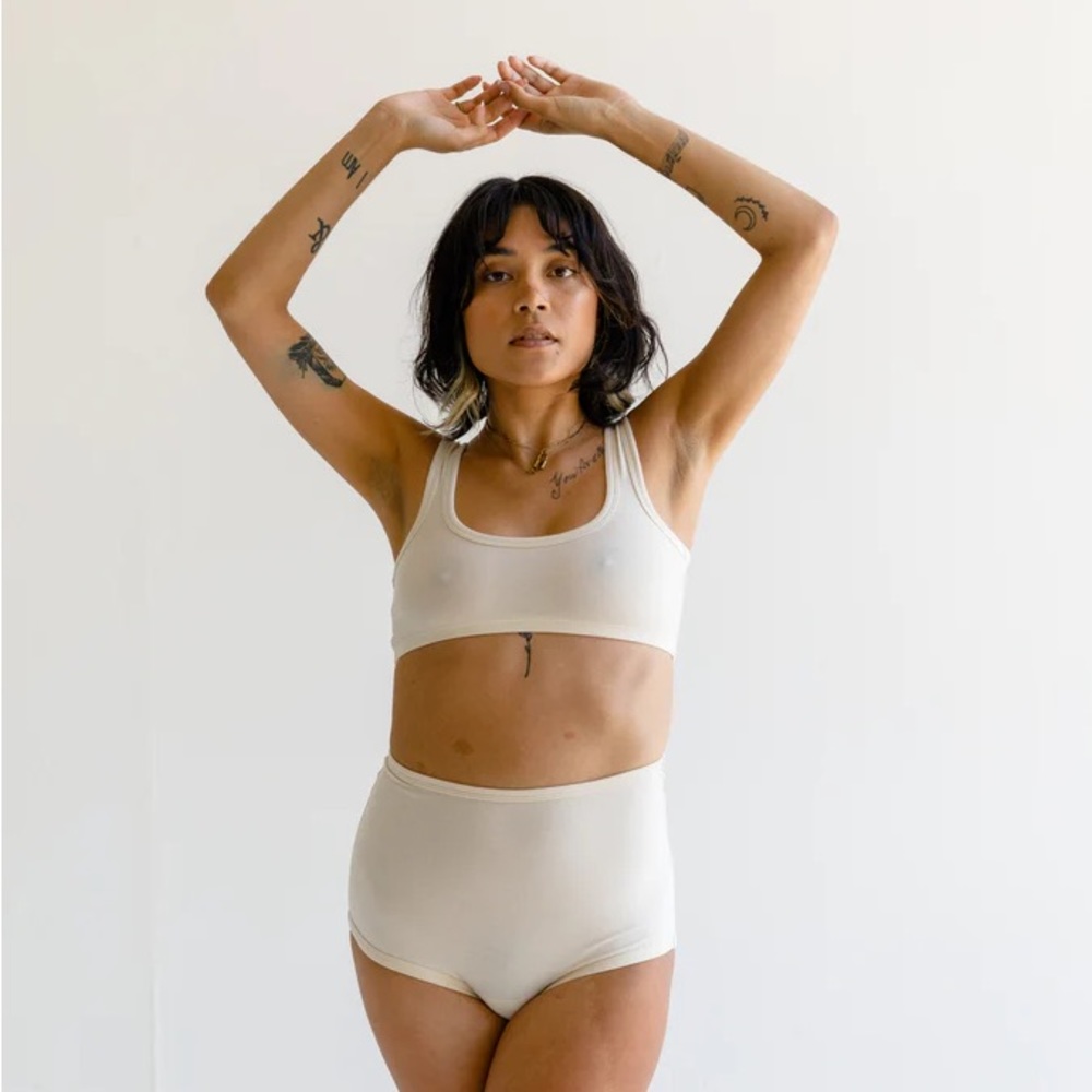 Arq Wide-Strap Bra in Cotton